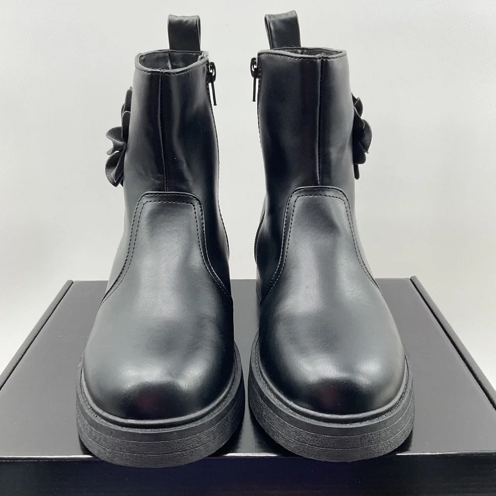 Steve Madden JBilla Black Floral Applique Ankle Boots SF3318-0524 Mens 5