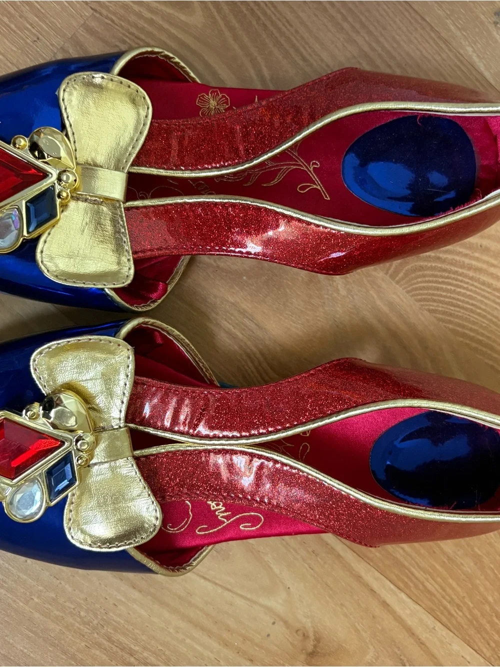 Disney Snow White Blue and Red Jewel-Embellished Flats