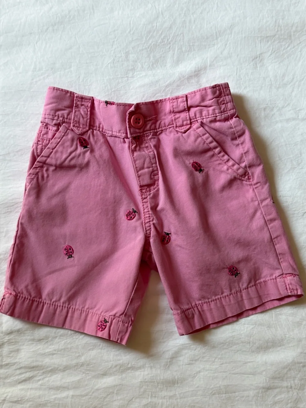 OshKosh B’gosh Pink Embroidered Ladybug Shorts 4T 100% Cotton