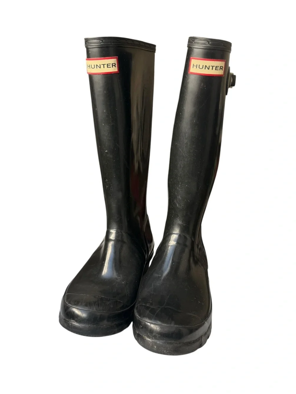 Hunter Kids Original Gloss Tall Rain Boots Big Kids 4 M / 5 F Black Waterproof