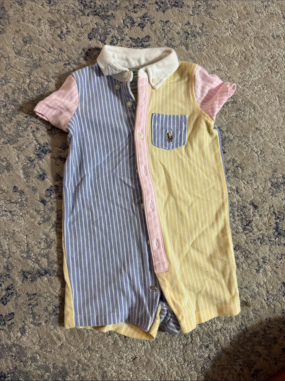Ralph Lauren polo Baby Colorblock romper -6 months- worn once
