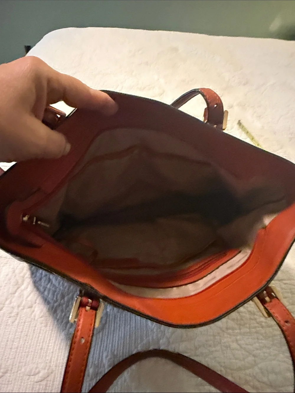 Michael Kors Brown Logo Messenger Bag with Tan Trim