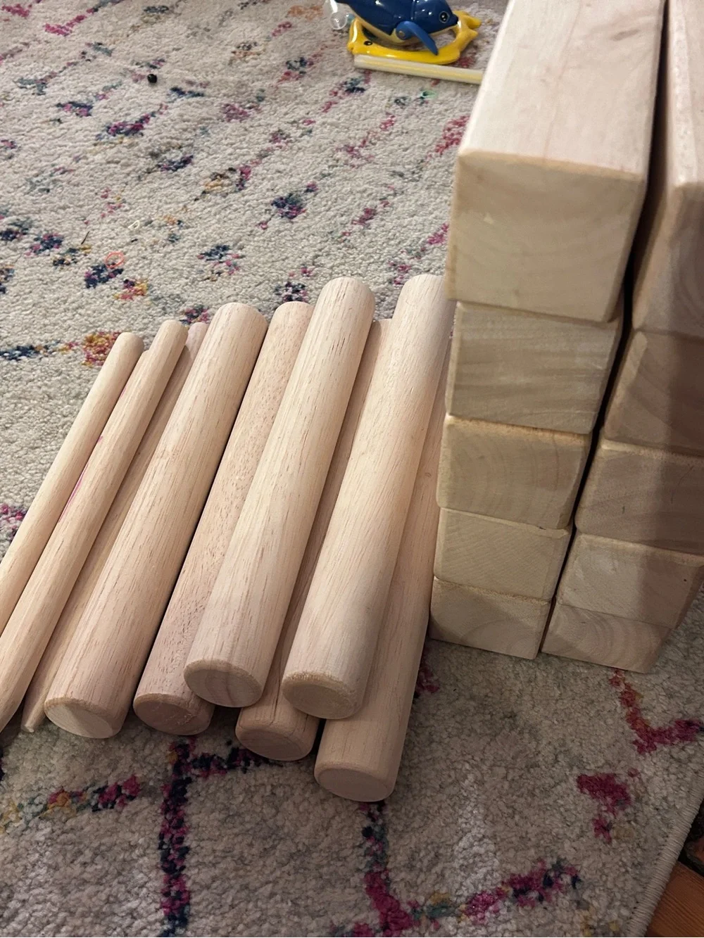 Kubb Lawn Game Set -Wooden Blocks with Storage Bag