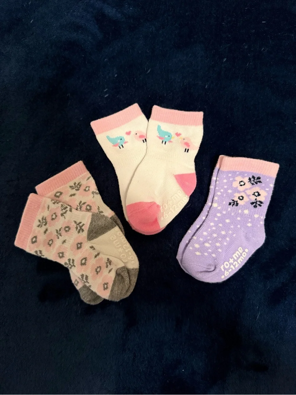 Kids Crew Socks 3-Pack in Pink & Purple