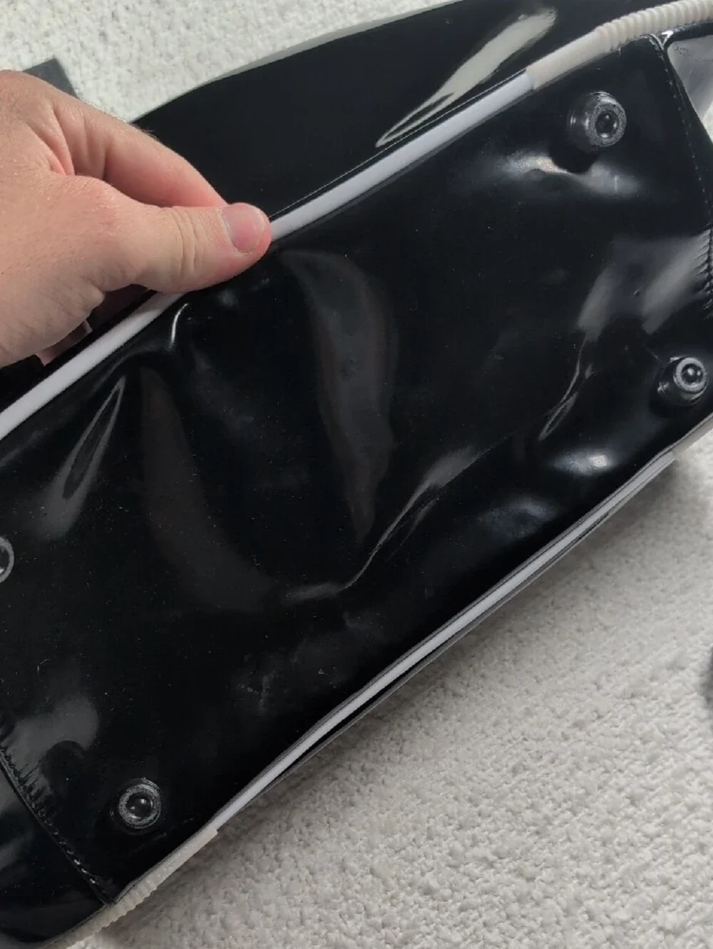 16x5 Nike Black and White Duffel  Gym Bag with Bold Swoosh
