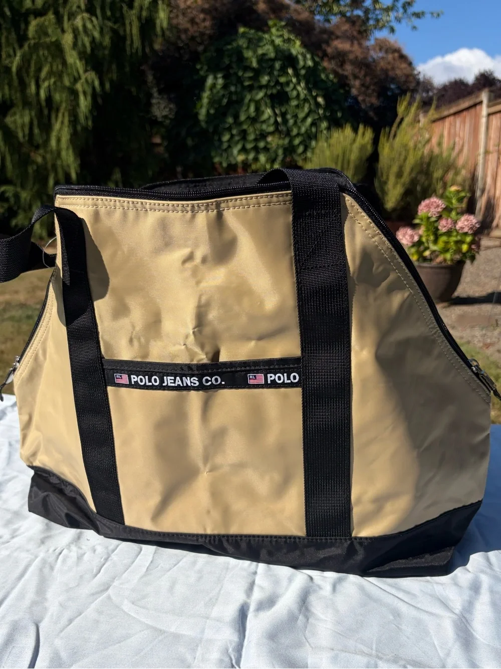 Ralph Lauren Vintage with Tags Polo Jeans Co. Tan and Black Duffel