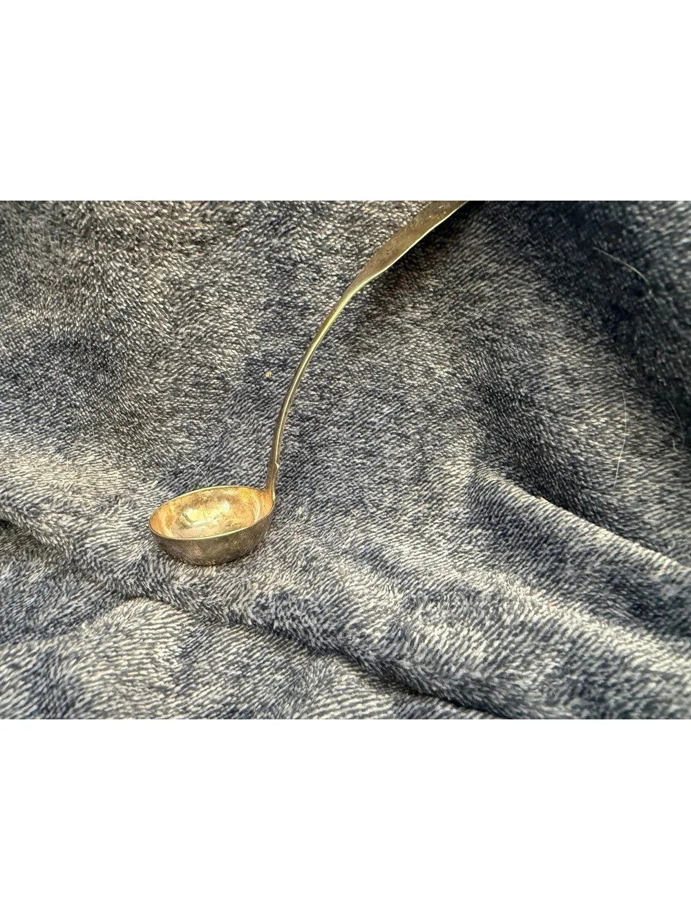 Vintage Oswestry Silver Ladle Spoon with Hallmarks and Crest