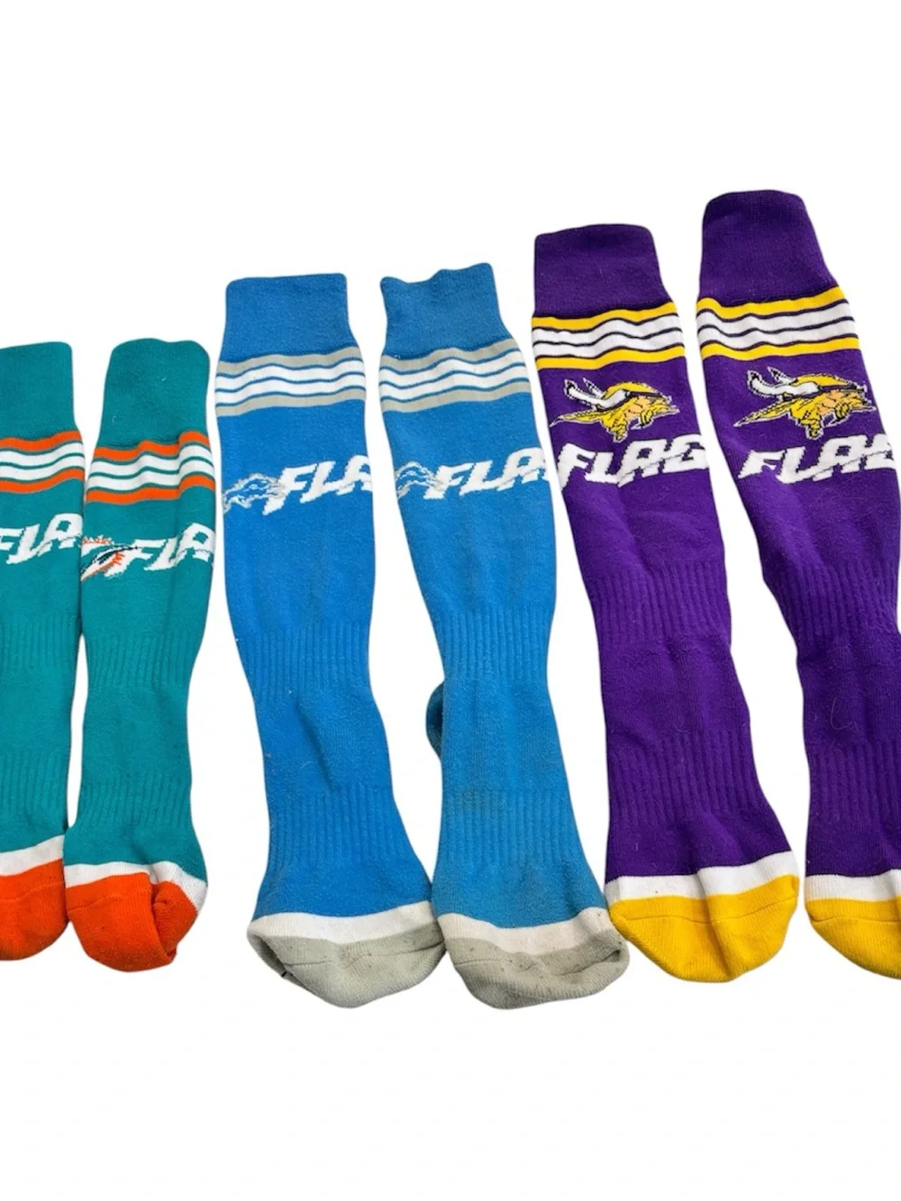 NFL Crew Socks Pack - Teal, Blue, Purple, Orange, Yellow, White