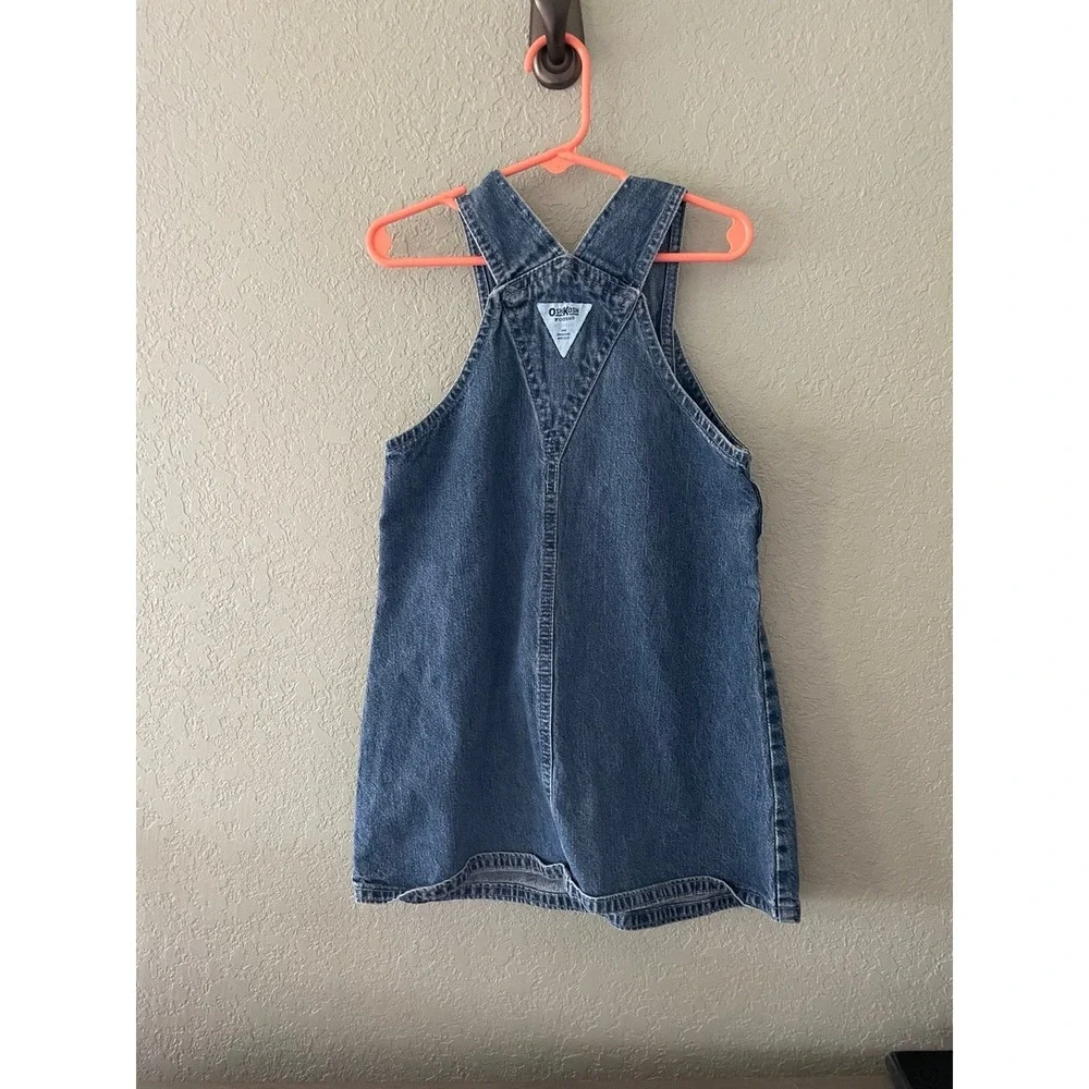 Vintage Oshkosh B'gosh Girls Small‎ 6 Skirtall Denim Blue Overall Dress