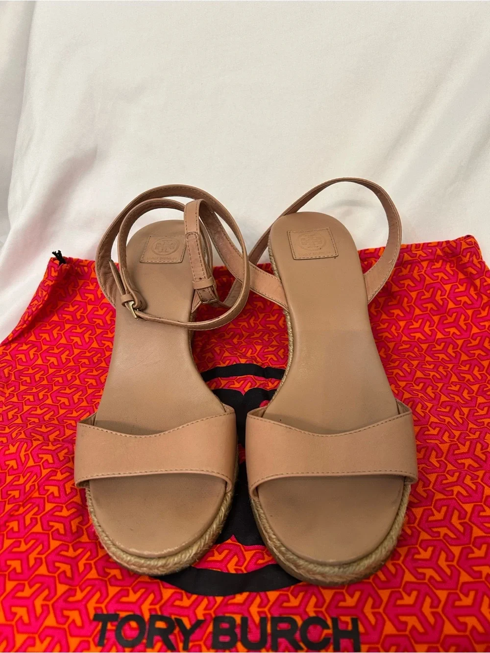Tory Burch Leather Ankle-Strap Wedge Sandals