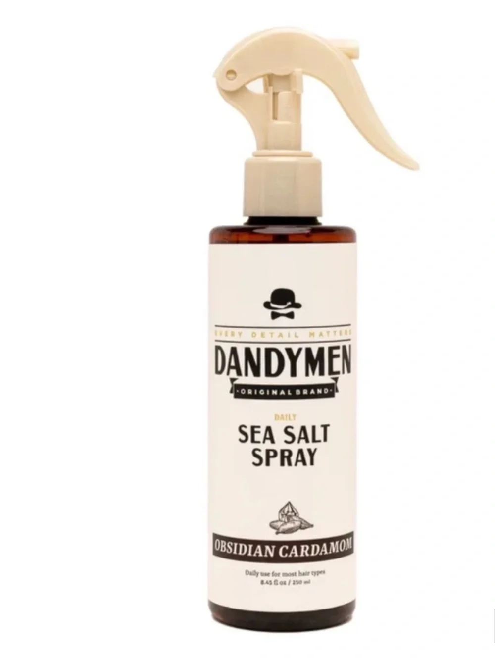 NWT Dandymen Light Hold Sea Salt HairSpray Obsidian Cardamom