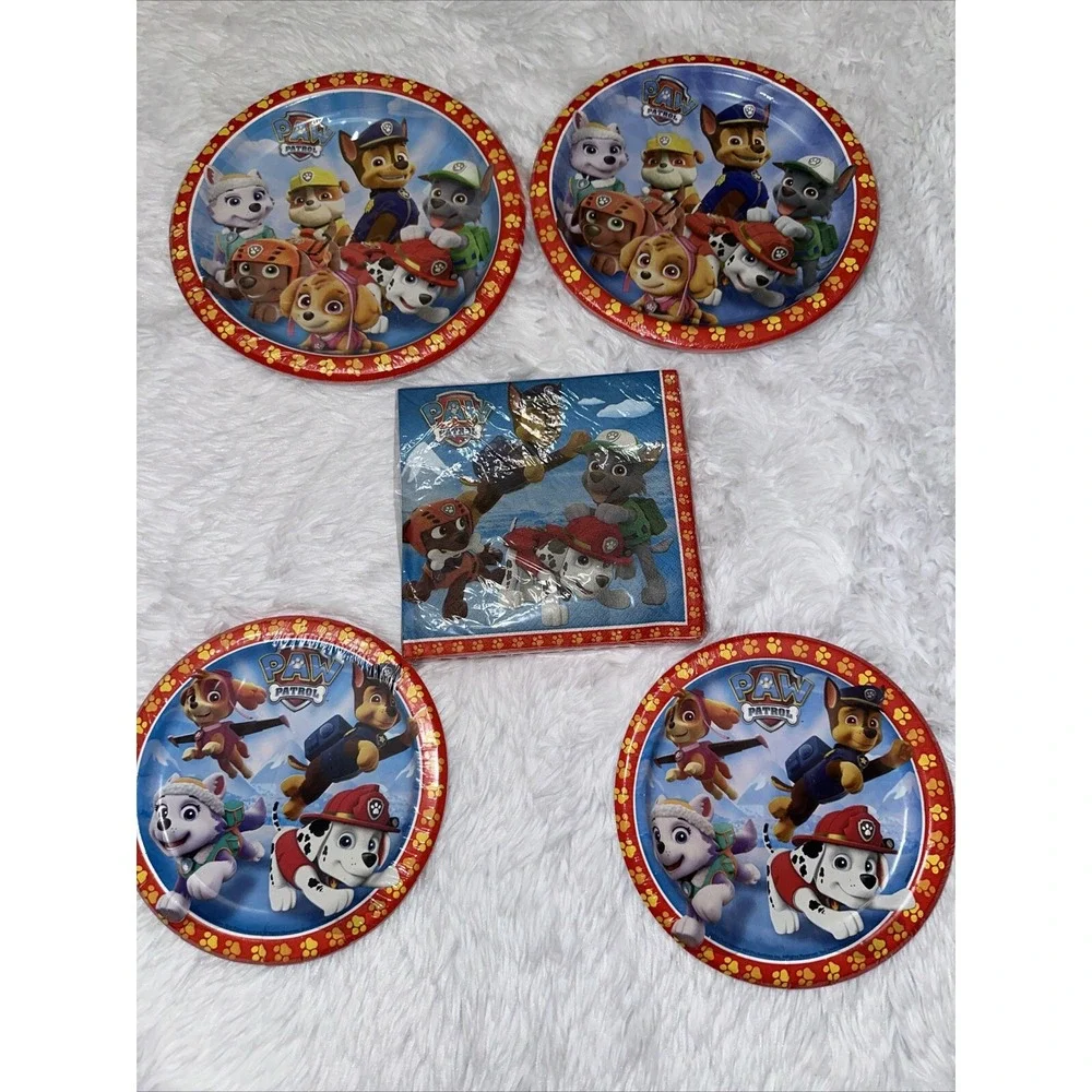 Paw Patrol Party Supplies Set 4 Packs Plates and 1 Pack Napkins Birthday Theme