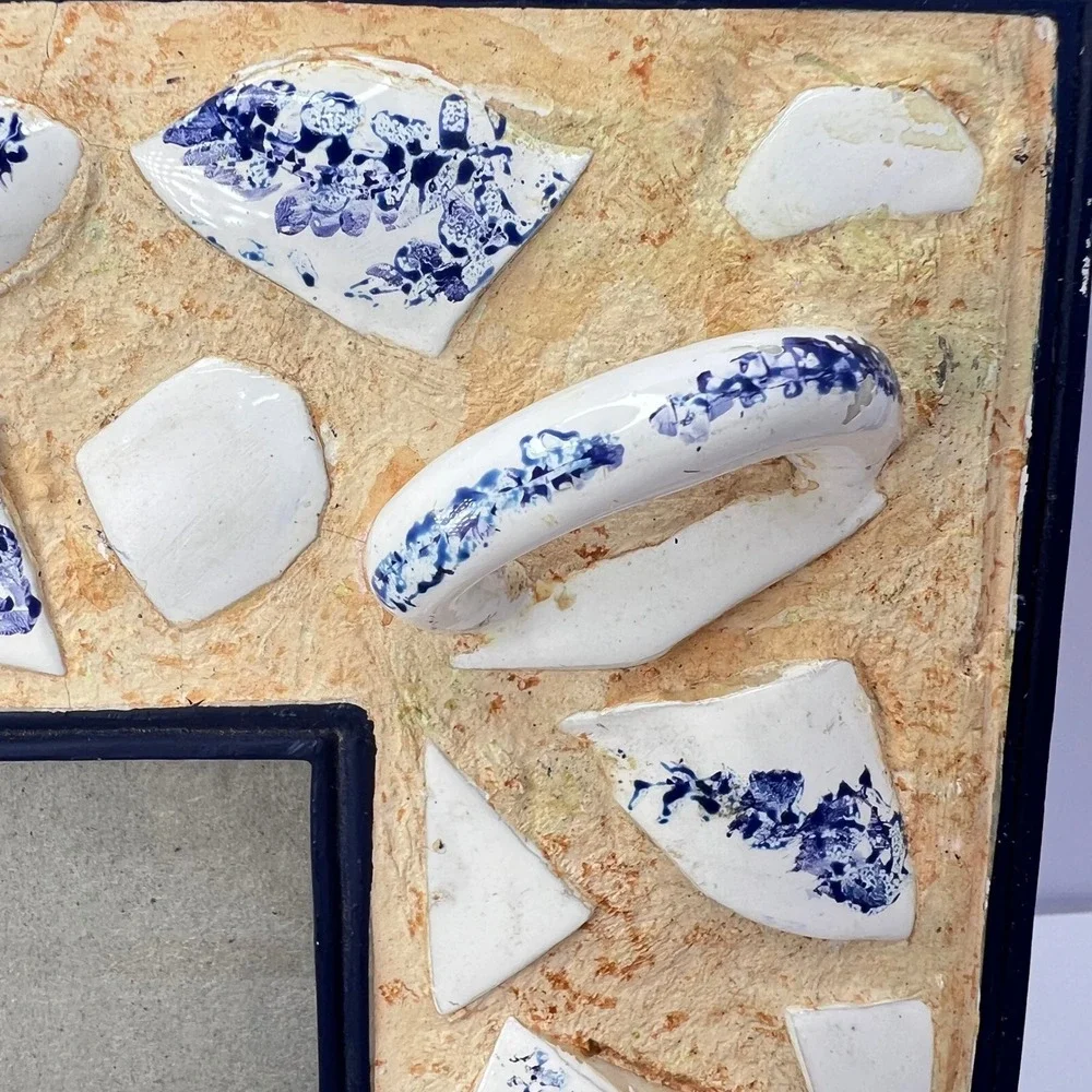 Handmade blue white