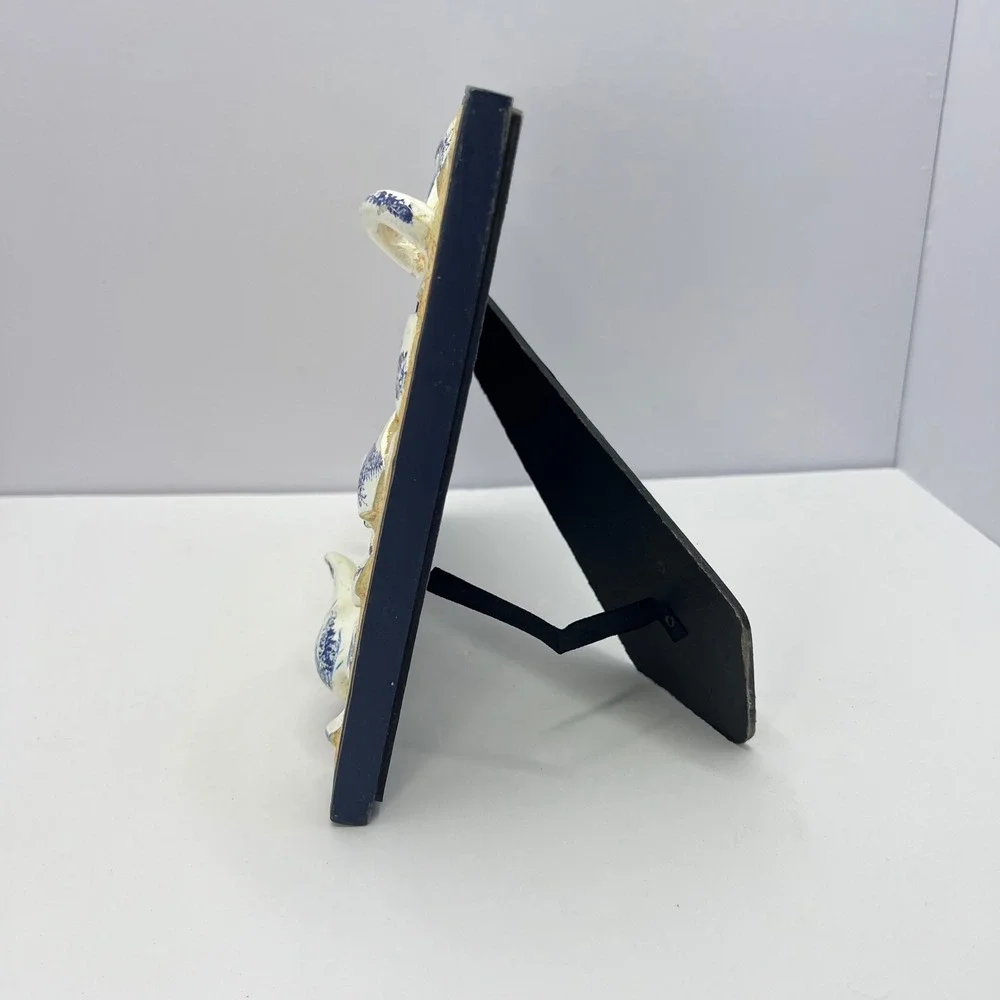 Handmade blue white