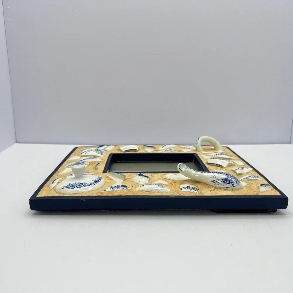 Handmade blue white