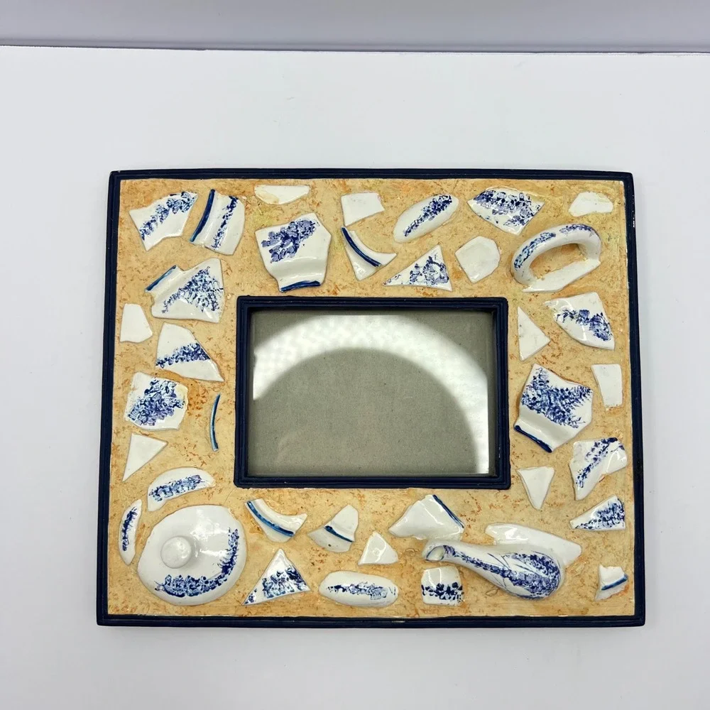Handmade blue white