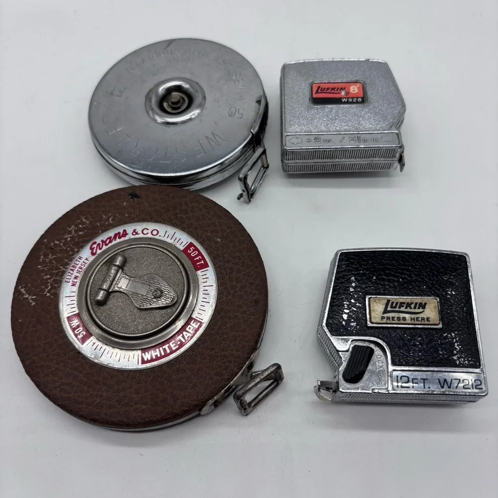 Vtg Lufkin‎ Westcraft Evans & Co Metal Tape Measures Collectible Tool 4 In Lot