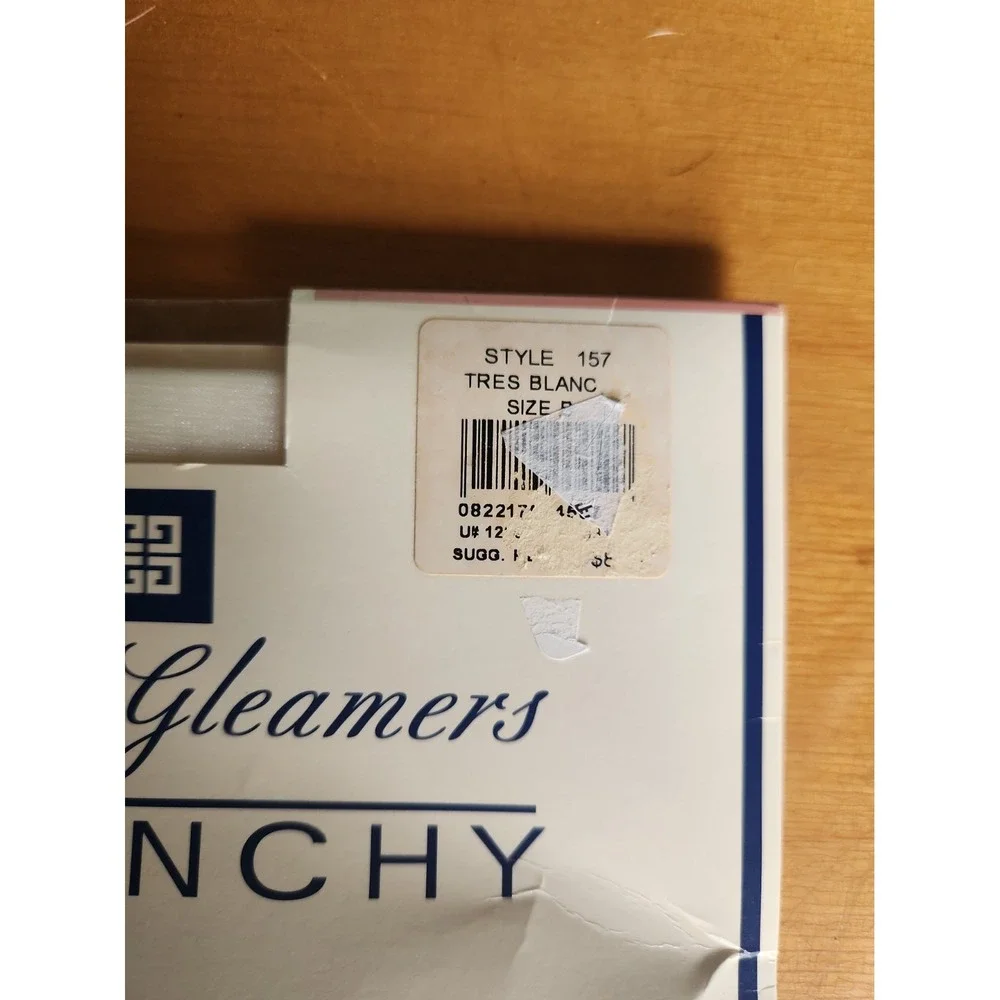 Vintage Givenchy Body Gleamers Pantyhose Tres Blanc Size B Sheer