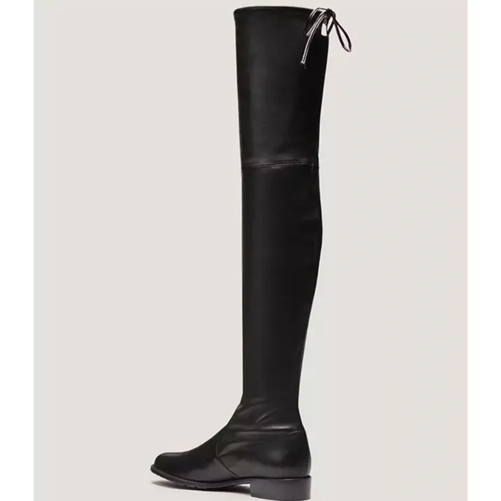 NIB Stuart Weitzman | black stretch nappa Leather lowland boots