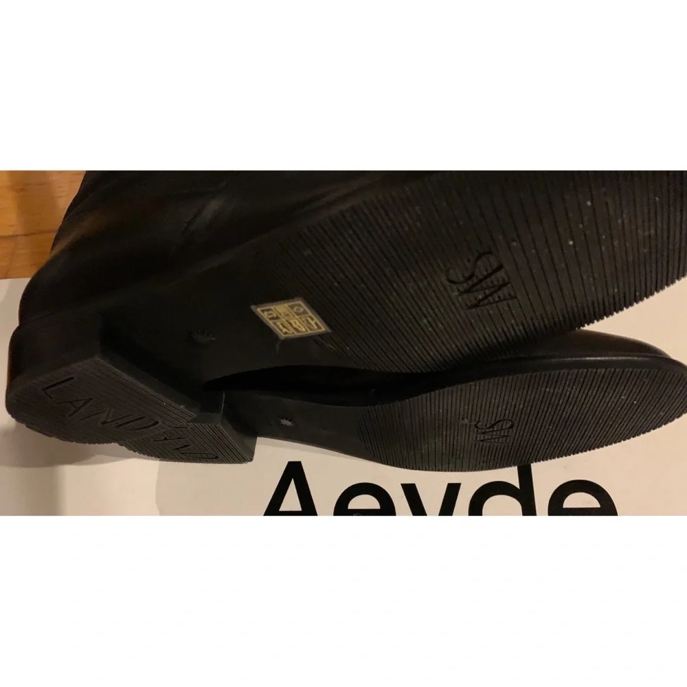 NIB Stuart Weitzman | black stretch nappa Leather lowland boots