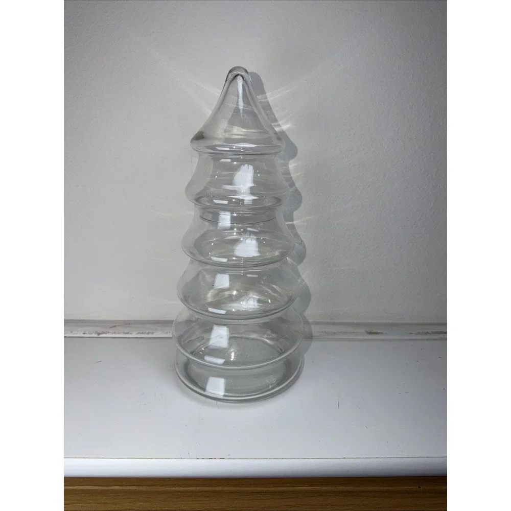 Vintage‎ Clear Apothecary Tree 6 Tier Clear Glass Christmas Tree Shaped Jar