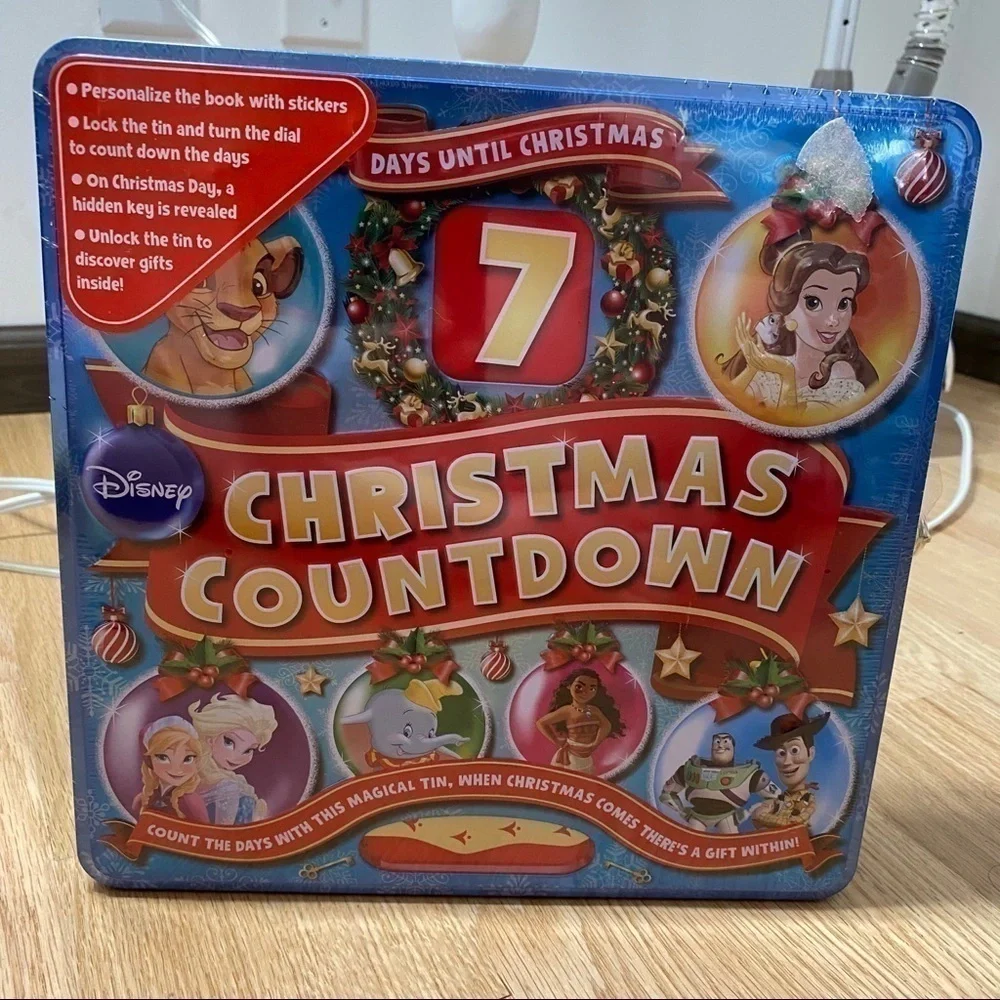 Disney 7 Days of Christmas Locking Countdown Prize Box NEW Advent Calendar Metal