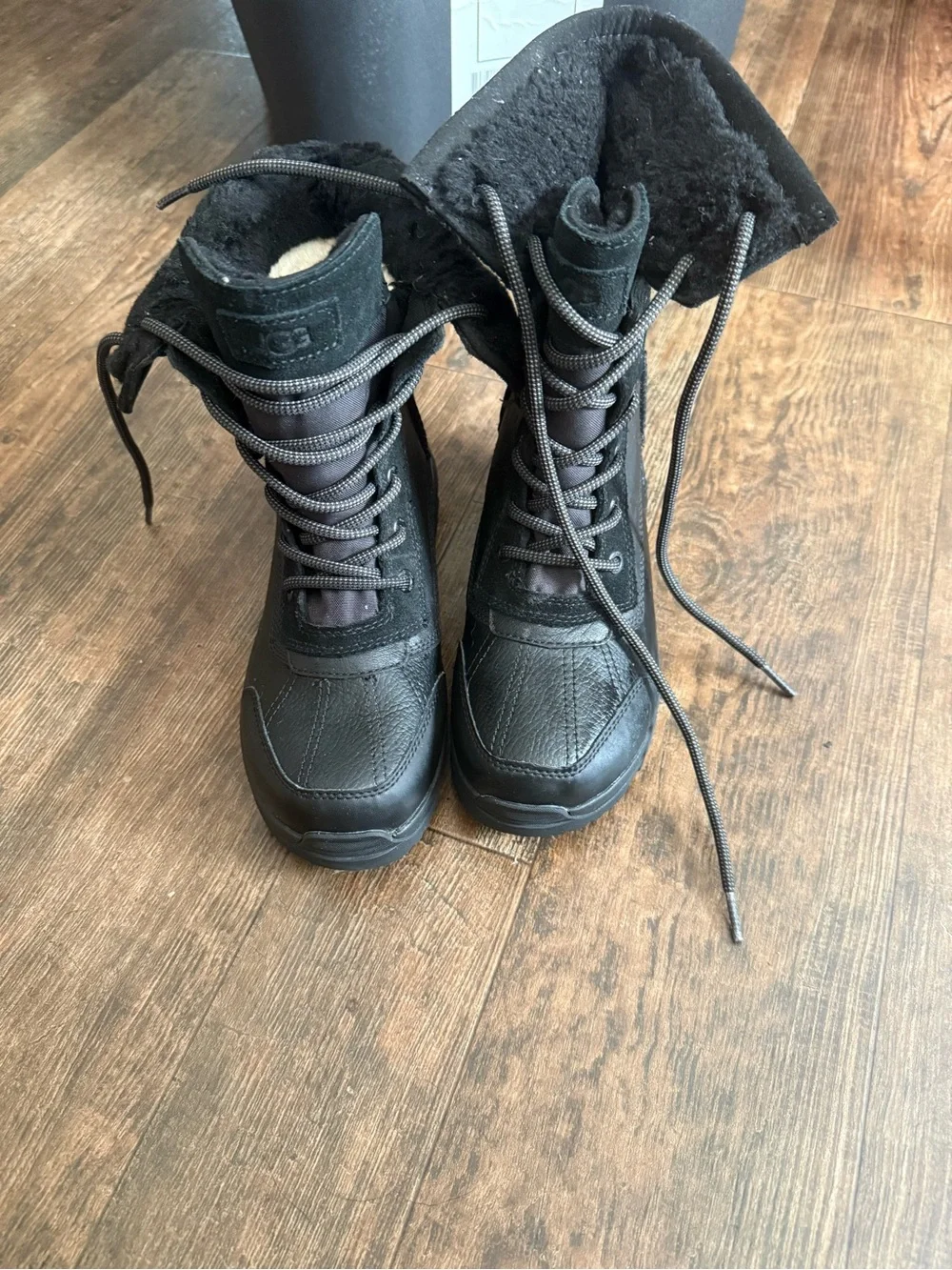 UGG Women's Black Lace-Up Insulated Winter Boots