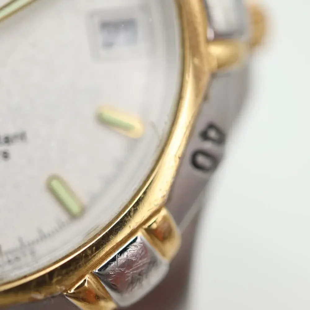 ESQ Swiss Watch Men 36mm Two Tone Date Glitter Dial Stainless Steel New Battery
