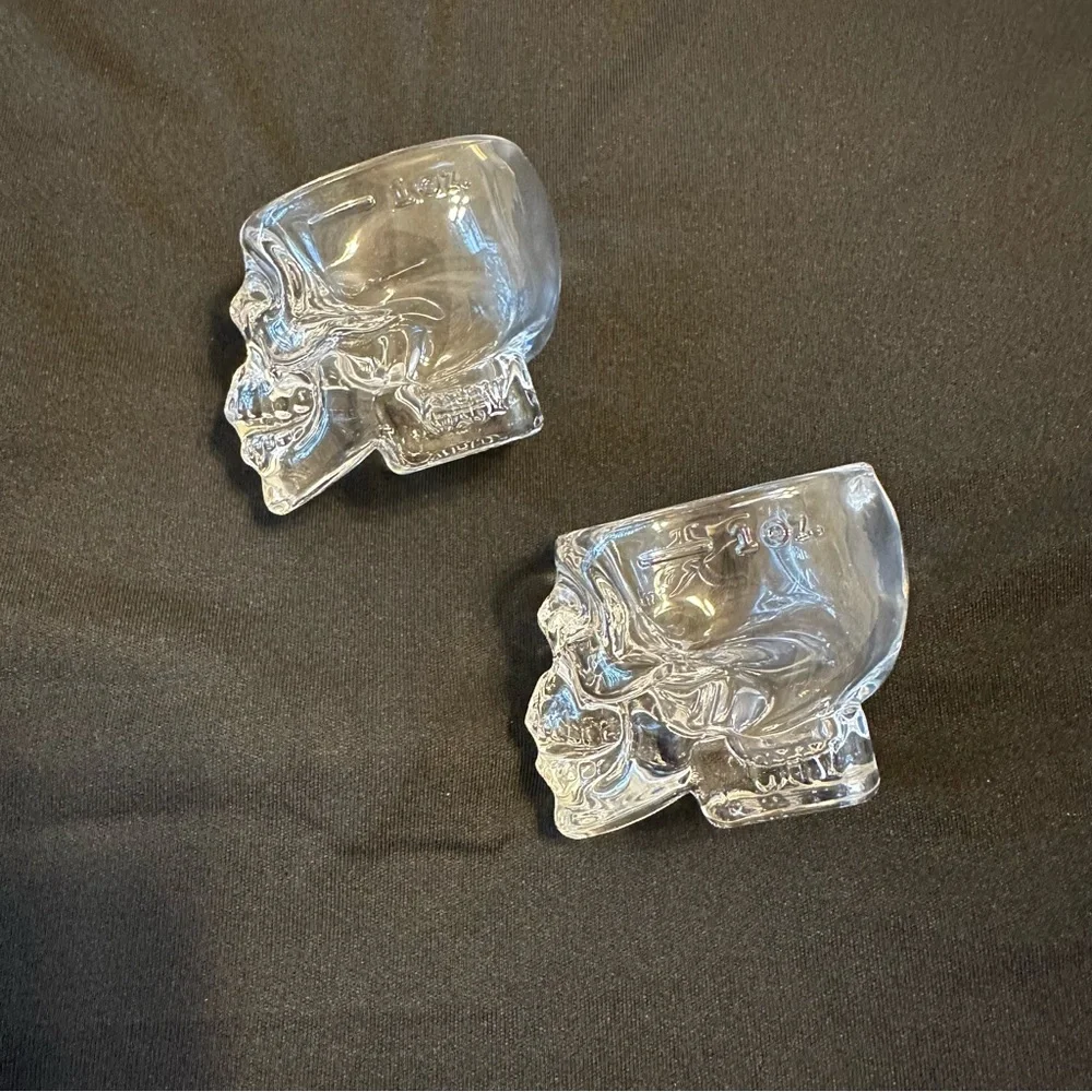2 Crystal Head Vodka Skull Shot Glasses