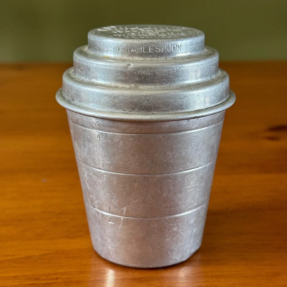 Vintage Smoothie Mixer and Measure Aluminum Cocktail Shaker Measuring Cup 1 Cup