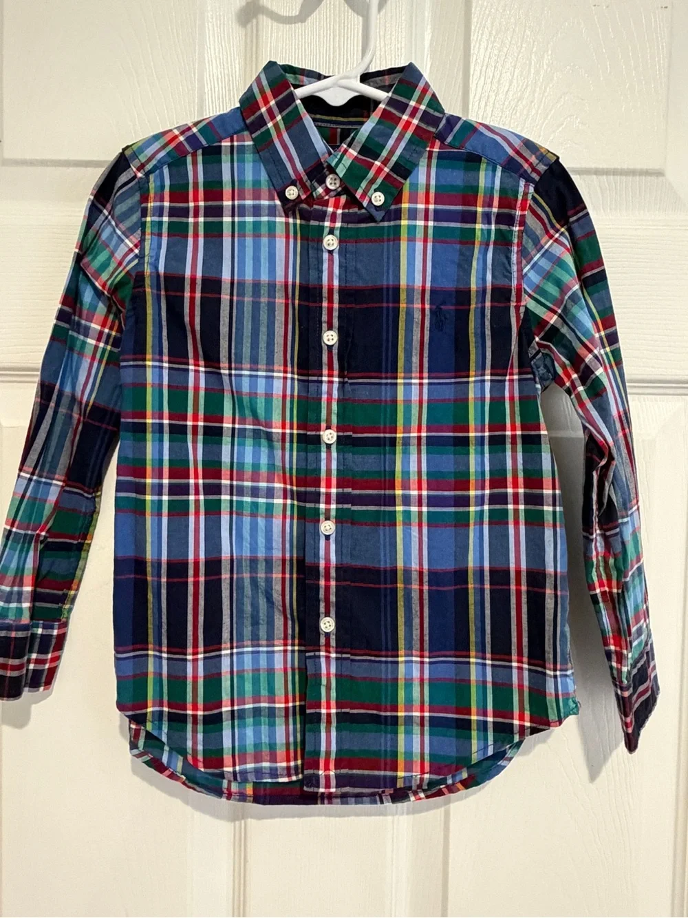 Ralph Lauren Boys 4/4T Multicolor Plaid Natural Stretch Cotton Button Down