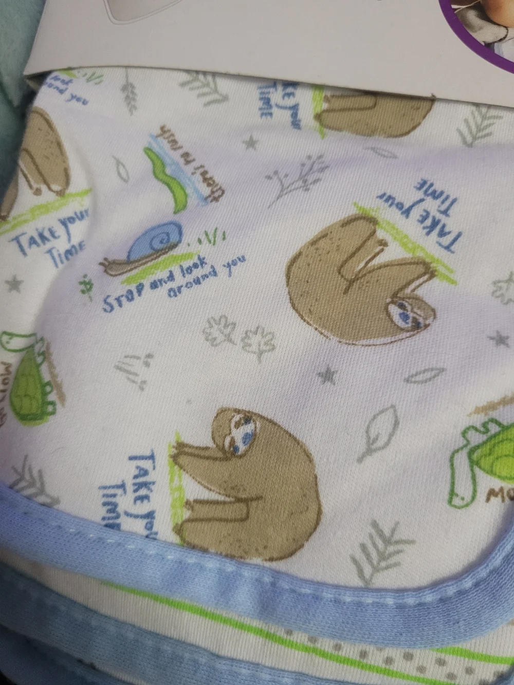 Blue Infant Burp Cloths - 3 Pack