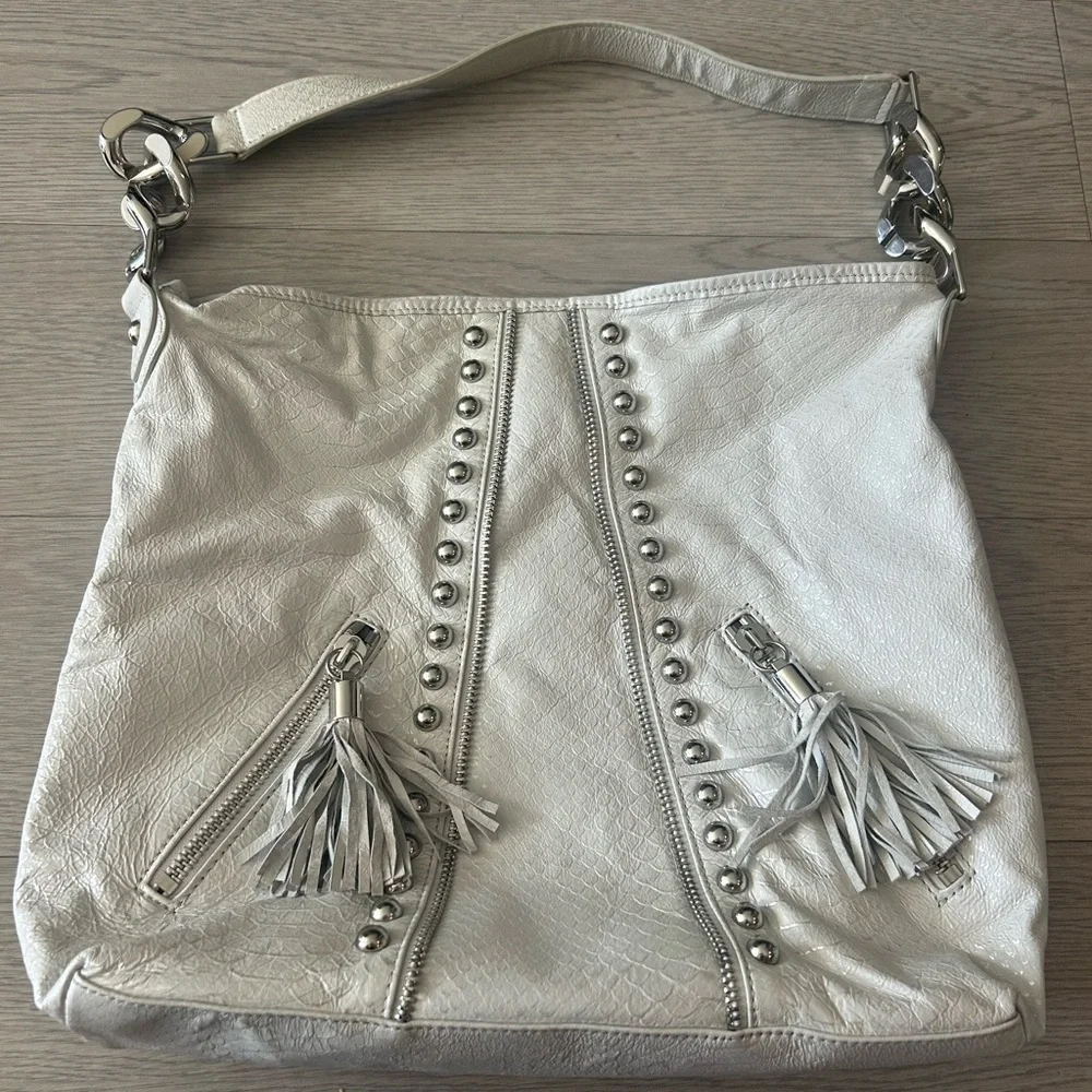 Betsey Johnson Hobo Bag Tassle Silverhardware