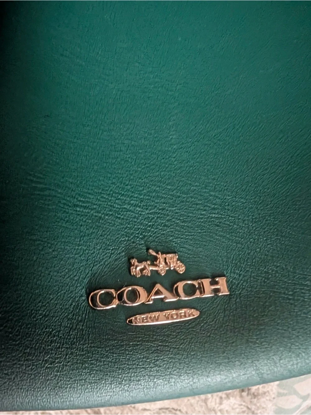 Coach green leather