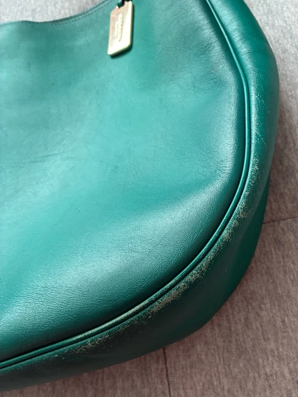 Coach green leather