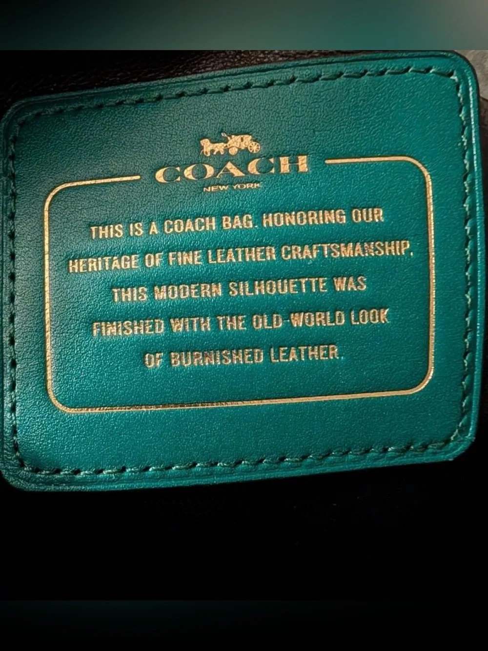 Coach green leather