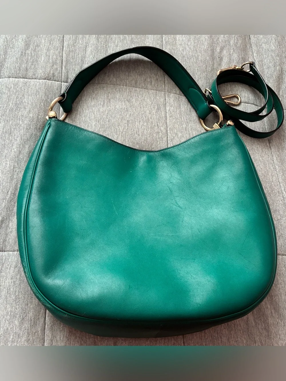 Coach green leather