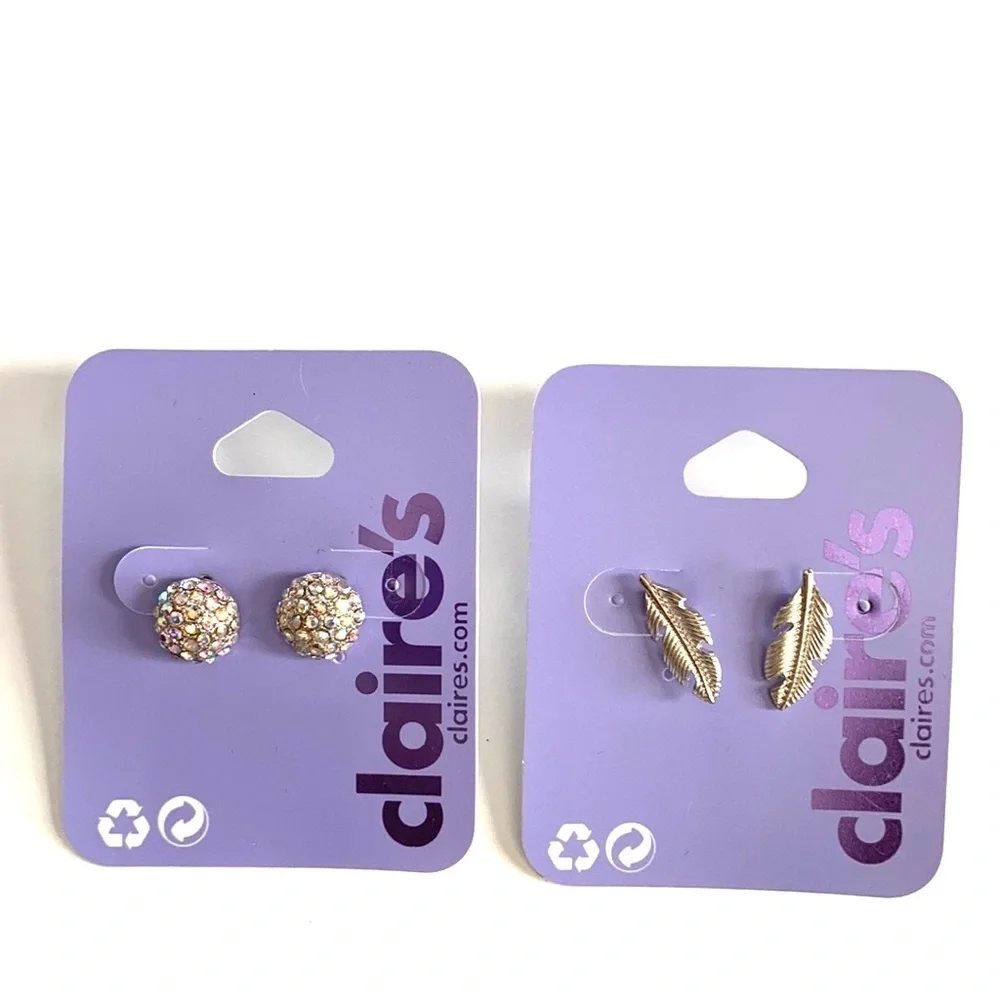 Claire’s Lot of (2) pairs of‎ earrings, NWT - In Original Sealed Packagin…