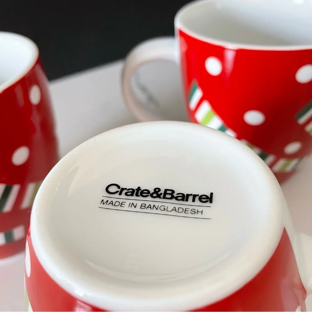SET of 3 Reindeer Mugs by Crate&Barrel