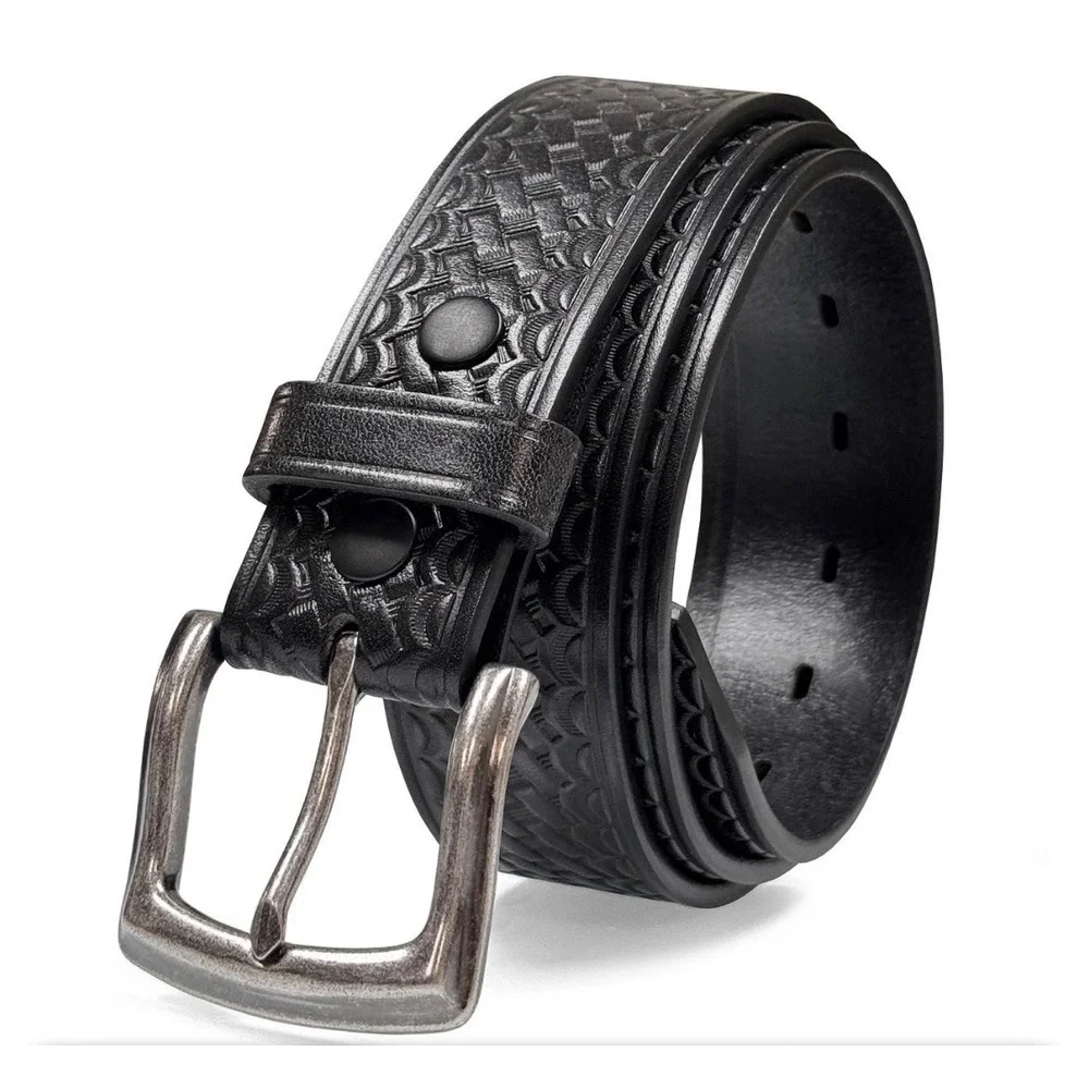 Belts Utility Uniform Work Basketweave Cowhide Leather 34 Black‎ Western Cowboy