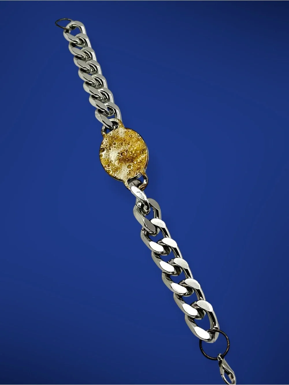 Stainless Steel Evil Eye Curb Chain Bracelet Blue Nazar Protection Amulet