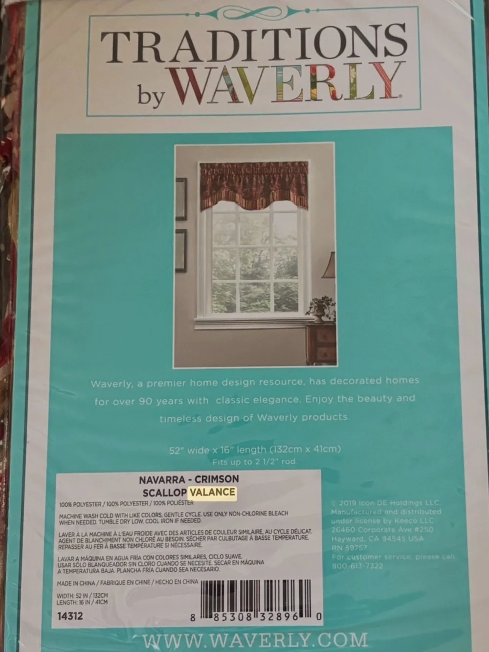 Waverly scalloped valance