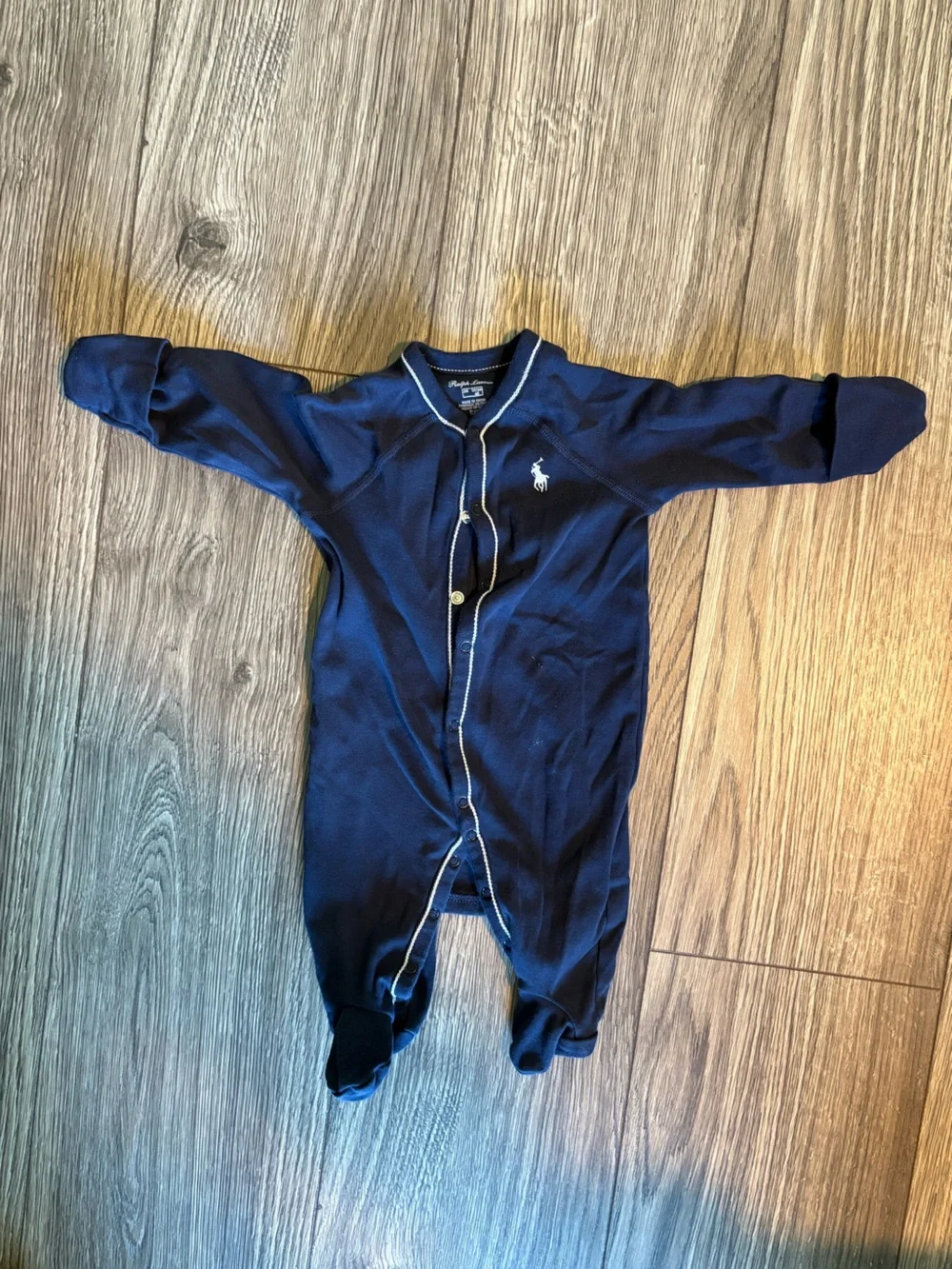 Ralph Lauren Polo Footed Coverall Navy - 3M