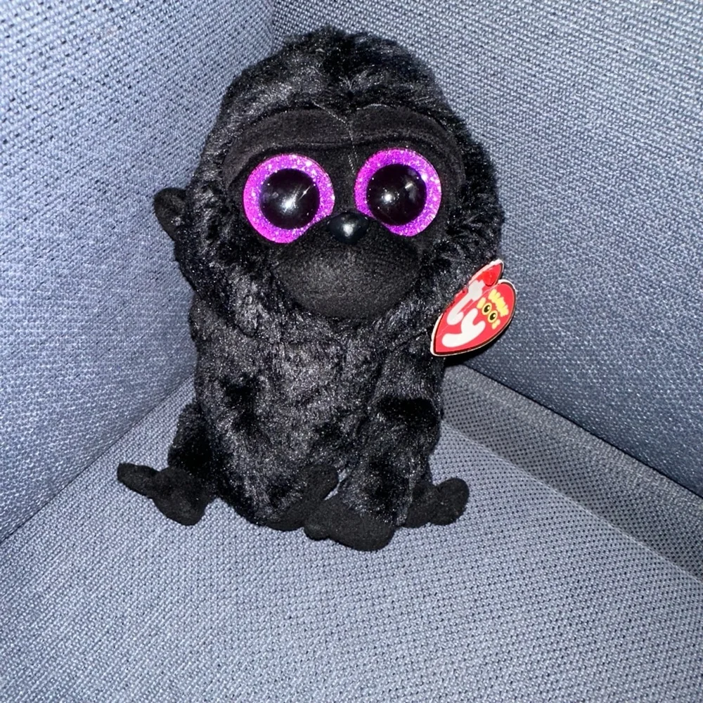 Ty Beanie Boo's George the Gorilla Plush Toy, Black & Purple NEW