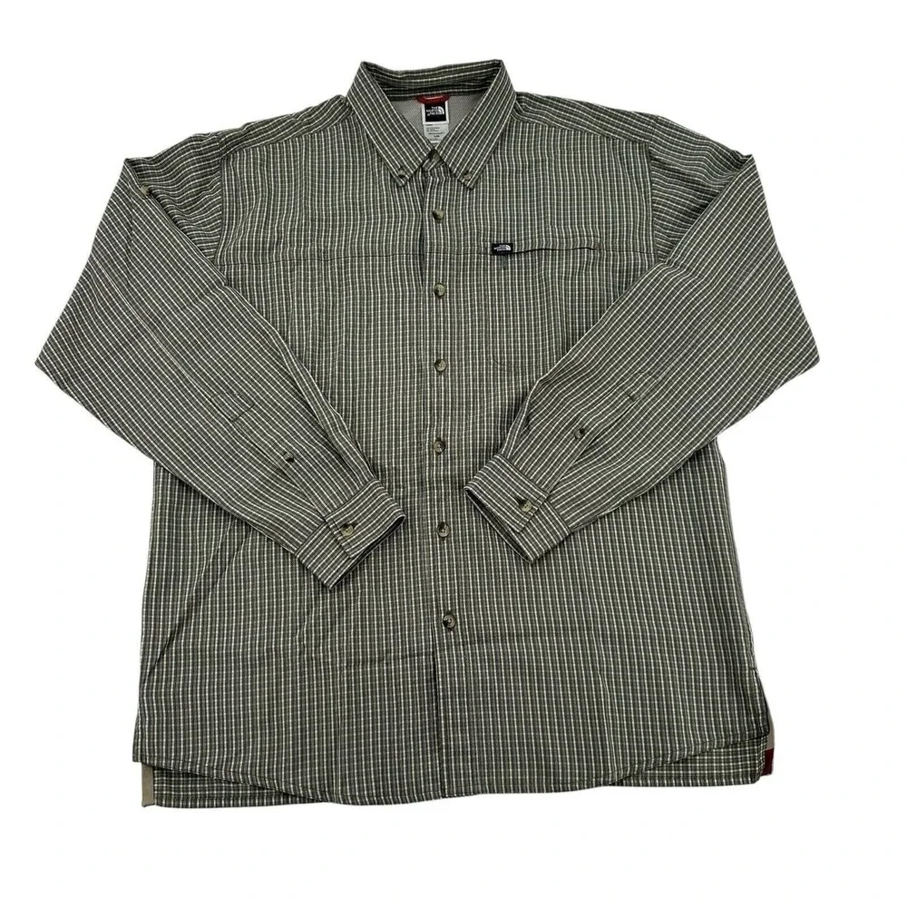 The North Face Brown Plaid Button Down Hiking Shirt V0400051 S08 Mens Large