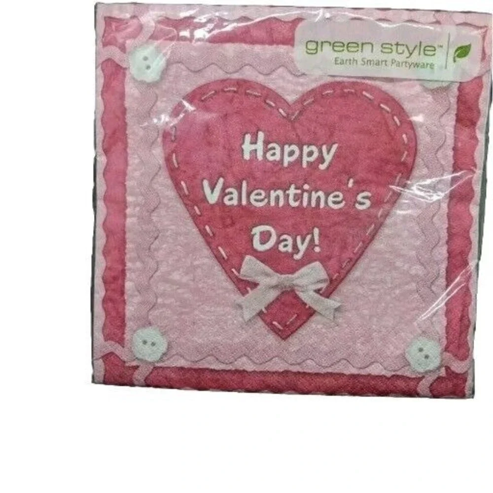 Green Style Napkins Happy Valentines Day 13