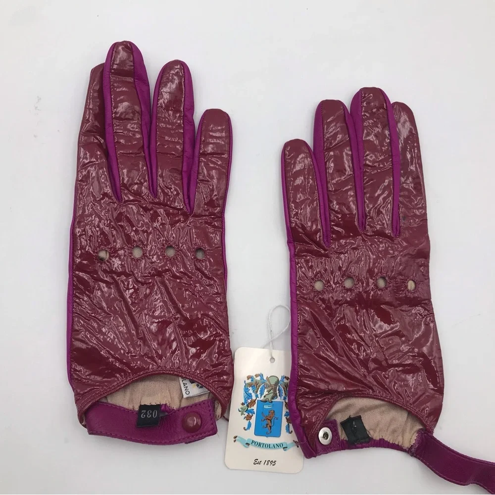 Portolano Patent Leather Driving Gloves