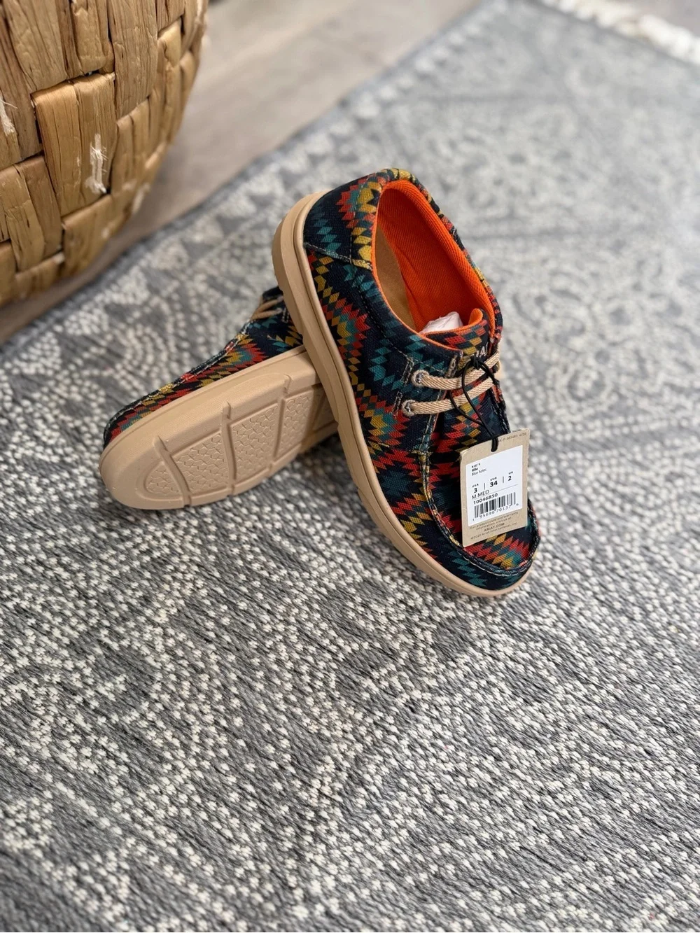 New Ariat Kids' Multicolor Aztec Slip-On Shoes Hilo New with tags size 3