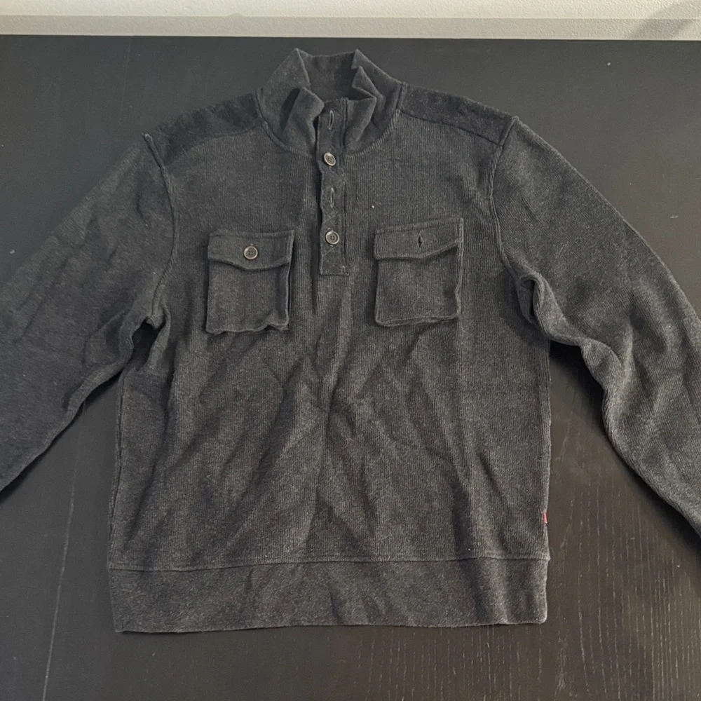 Banana Republic Charcoal Button-Up Men's Sweater Size Large