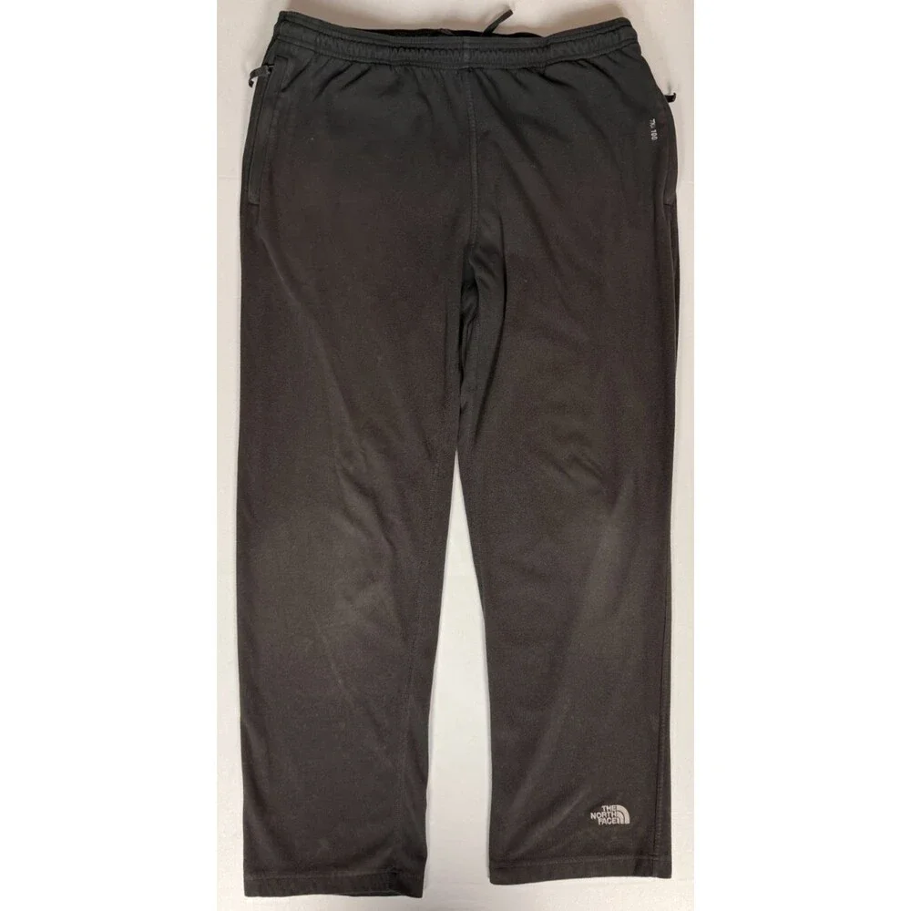 The North Face TKA 100 Fleece Pants Men's L Black Straight Leg Zip Pockets